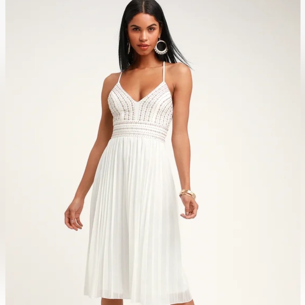 Lulu's White Midi Dress
